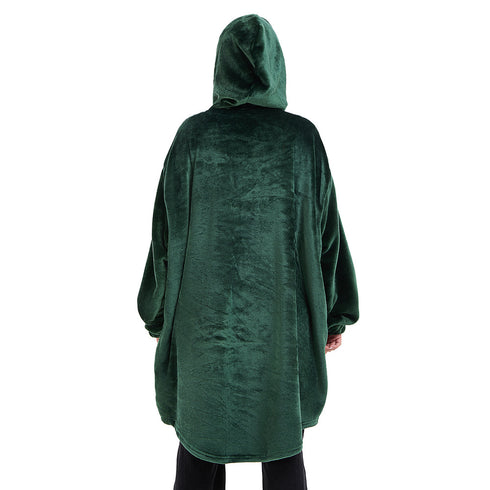 Snuggs Blanket Hoodie Dark Green Christmas Deer Pocket